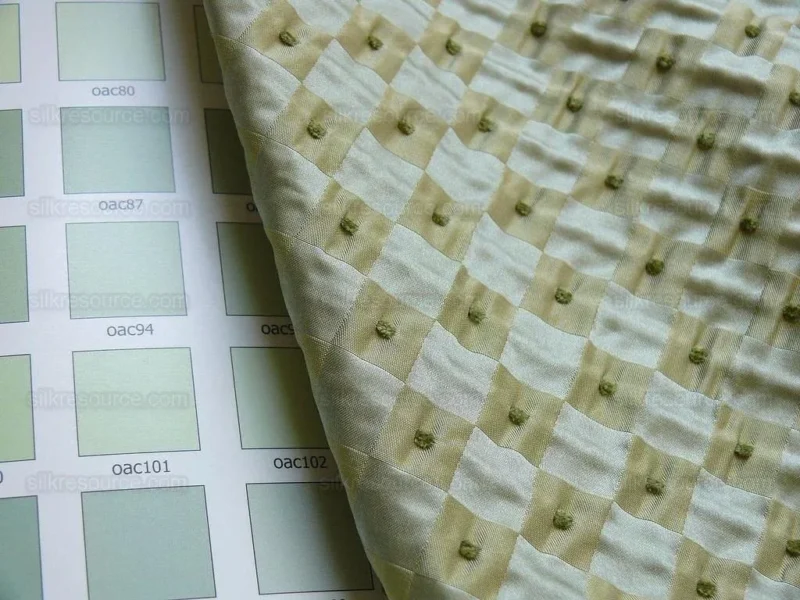 P1350143.jpg Schumacher Italian Silk Mini Check Dot "petit Printemp" Mint Gre