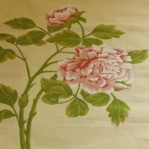 P1350584.jpg Peony~lee Jofa "peonia Weave" Pink Red On Butter Fil Coupe Bty M