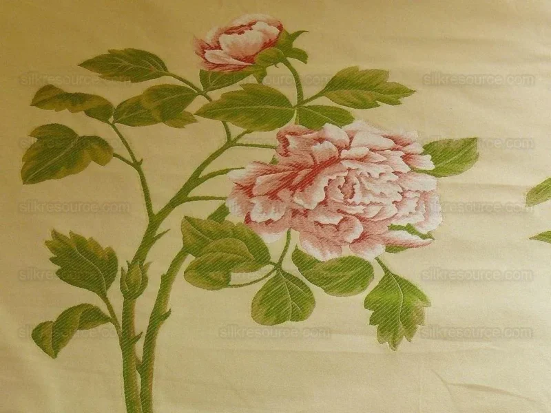 P1350584.jpg Peony~lee Jofa "peonia Weave" Pink Red On Butter Fil Coupe Bty M