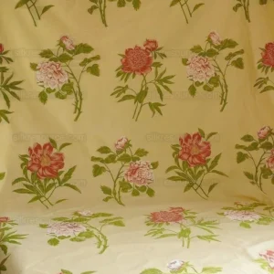 P1350596.jpg Peony~lee Jofa "peonia Weave" Pink Red On Butter Fil Coupe Bty M