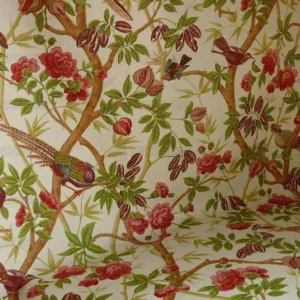 Lee Jofa Ceylon Linen Print Chinoserie Birds Tree Peony MSRP USD 268
