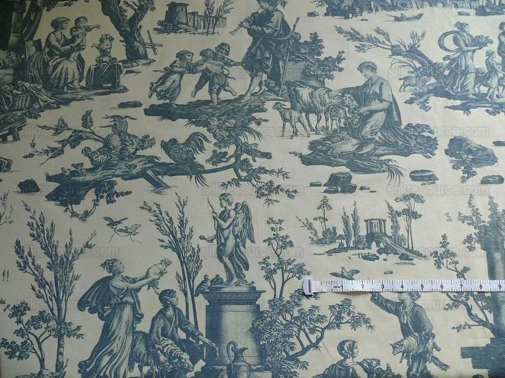 " Scalamandre Chanticleer Terracotta Rooster Chicken French Country Toile Red White MSRP USD 200+/Y