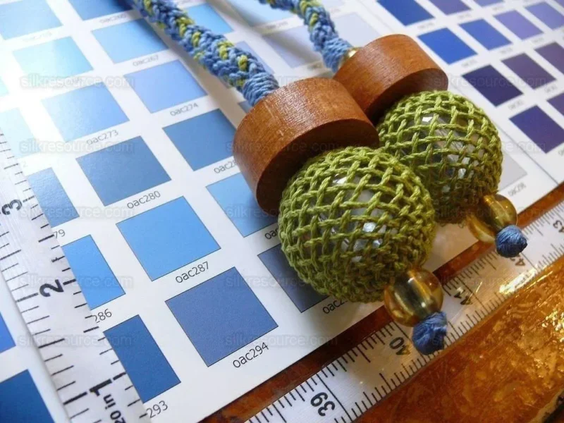 P1370137.jpg Kravet Bouy Chair Tie Blue Green Glass Ball Chair Tieback MSRP USD 7