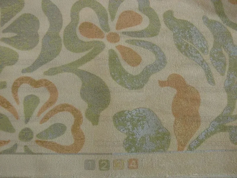 P1370352.jpg Kravet Rubino Printed Italian Velvet Spearmint Green Gold Bty MSRP USD 330/Y