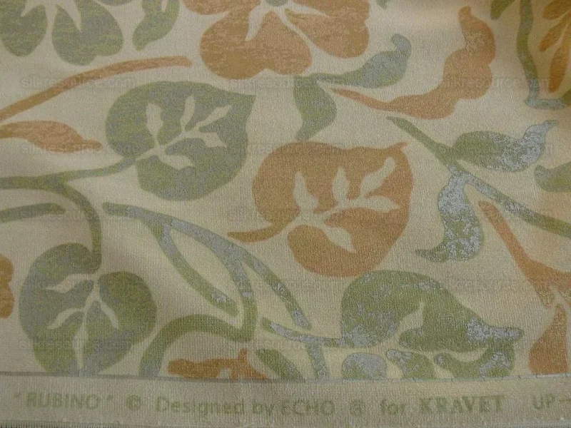 P1370353.jpg Kravet Rubino Printed Italian Velvet Spearmint Green Gold Bty MSRP USD 330/Y