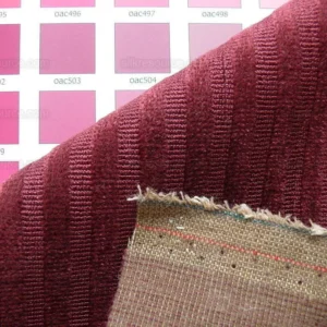 P1370579.jpg 2y Kravet Couture Velvet Medfield Stripe Merlot Red Color 919