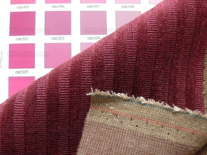 P1370579.jpg 2y Kravet Couture Velvet Medfield Stripe Merlot Red Color 919