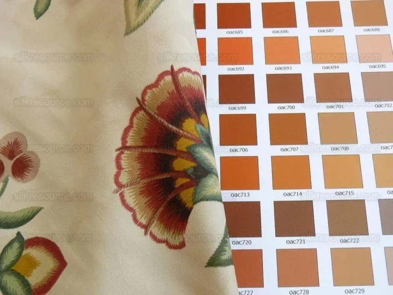 P1380003.jpg Lee Jofa Sherborne Historical Cotton Satin Print Fr Italy Red Brick Rust Green Sage on Beige Floral Fauna MSRP USD 250/Y