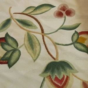 P1380004.jpg Lee Jofa Sherborne Historical Cotton Satin Print Fr Italy Red Brick Rust Green Sage on Beige Floral Fauna MSRP USD 250/Y