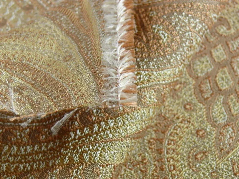 P1380490.jpg By Yard Lee Jofa Sarsen Paisley Gilt Gold Classy Silk Damask Renaissance MSRP USD 176/yard