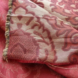 P1380799.jpg Lee Jofa Crescent Silk Damask Garnet Red Bty MSRP USD 198/Y