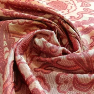 P1380800.jpg Lee Jofa Crescent Silk Damask Garnet Red Bty MSRP USD 198/Y