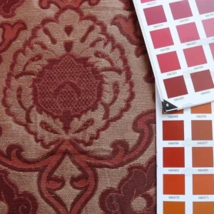 P1380801.jpg Lee Jofa Crescent Silk Damask Garnet Red Bty MSRP USD 198/Y