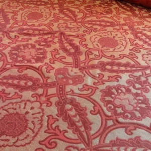 P1380802.jpg Lee Jofa Crescent Silk Damask Garnet Red Bty MSRP USD 198/Y