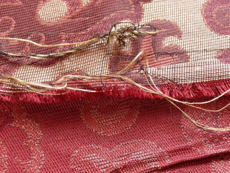 P1380804.jpg Lee Jofa Crescent Silk Damask Garnet Red Bty MSRP USD 198/Y