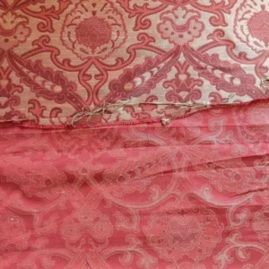 P1380805.jpg Lee Jofa Crescent Silk Damask Garnet Red Bty MSRP USD 198/Y