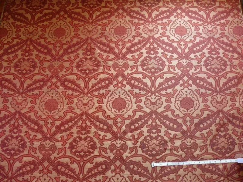 P1380806.jpg Lee Jofa Crescent Silk Damask Garnet Red Bty MSRP USD 198/Y