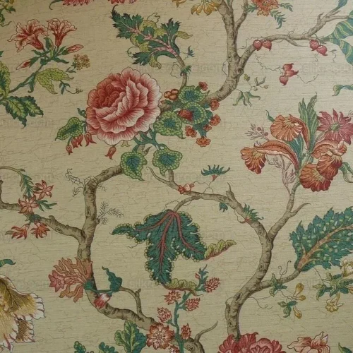 mAGNIFICent!! LEE JOFA GUGARAT LINEN PEONY TREE OF LIFE STRAW BE mAGNIFICent!! LEE JOFA GUGARAT LINEN PEONY TREE OF LIFE STRAW BE