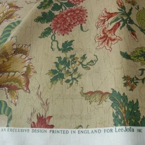 P1380813.jpg Magnificent!! Lee Jofa Gugarat Linen Peony Tree Of Life Straw Beige