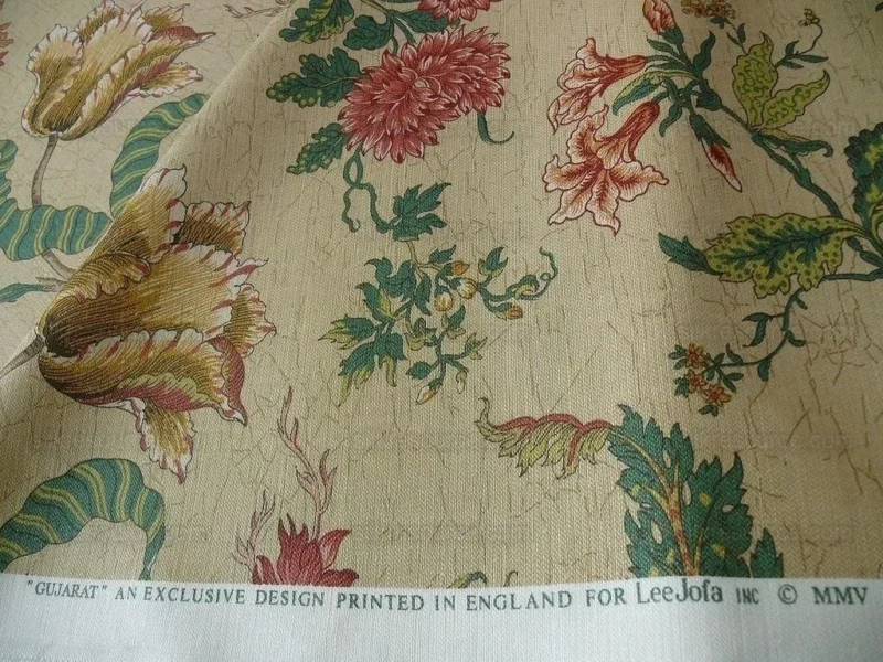 P1380813.jpg Magnificent!! Lee Jofa Gugarat Linen Peony Tree Of Life Straw Beige