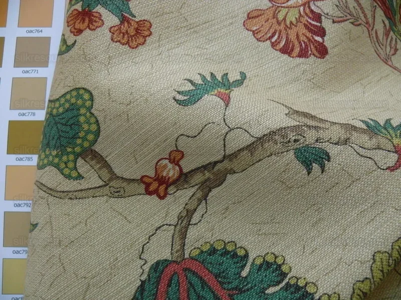 P1380815.jpg Magnificent!! Lee Jofa Gugarat Linen Peony Tree Of Life Straw Beige