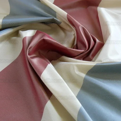 BY YD LEE JOFA DEVINE SILK TAFFETA STRIPE "CRIMSON" RED BLUE CRM