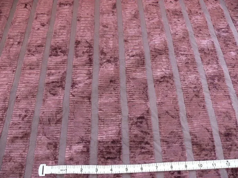 P1390156.jpg Bty Kravet Cut Velvet Silky Stripe Deep Purple Eggplant MSRP USD 208