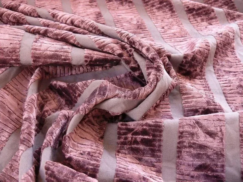 P1390157.jpg Bty Kravet Cut Velvet Silky Stripe Deep Purple Eggplant MSRP USD 208