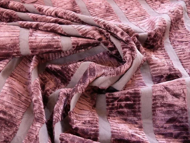 P1390159.jpg Bty Kravet Cut Velvet Silky Stripe Deep Purple Eggplant MSRP USD 208