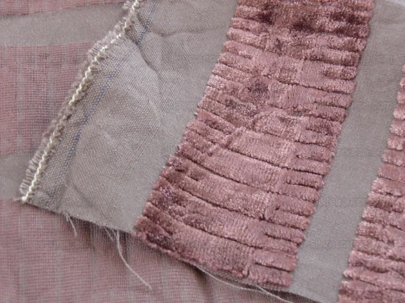 P1390162.jpg Bty Kravet Cut Velvet Silky Stripe Deep Purple Eggplant MSRP USD 208