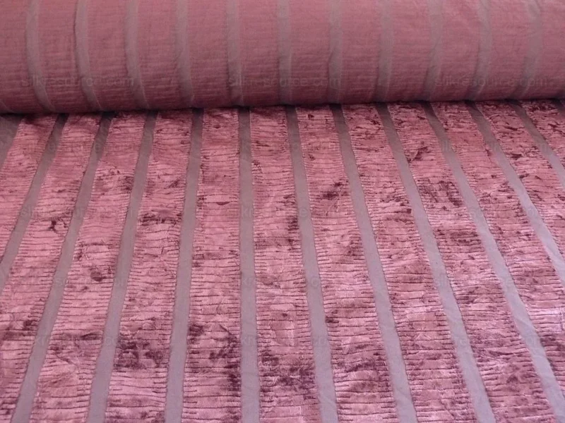 P1390163.jpg Bty Kravet Cut Velvet Silky Stripe Deep Purple Eggplant MSRP USD 208