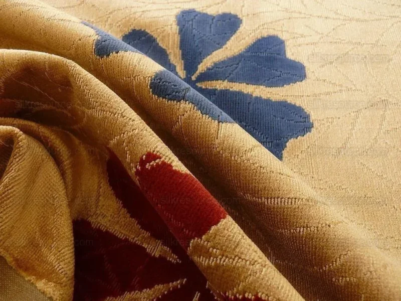 P1390386.jpg 3.5y Lee Jofa Marguerite Velvet Woven Flower & Star Velvet