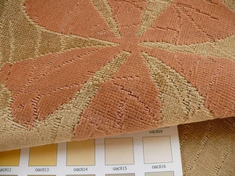 P1390391.jpg 4.65y Lee Jofa Marguerite Velvet Woven Flower & Star Velvet