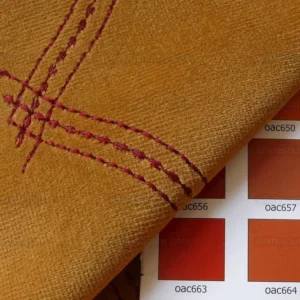 P1390473.jpg 4y Lee Jofa Lantana Velvet Gold Red Lattice Embroidery Cotton