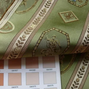 P1390479.jpg 1.625Yd Lee Jofa Le Cygne Stripe Neo Classic Leeda Swan "Vert" Green Silk MSRP USD 276Y