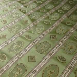 P1390480.jpg 1.625Yd Lee Jofa Le Cygne Stripe Neo Classic Leeda Swan "Vert" Green Silk MSRP USD 276Y