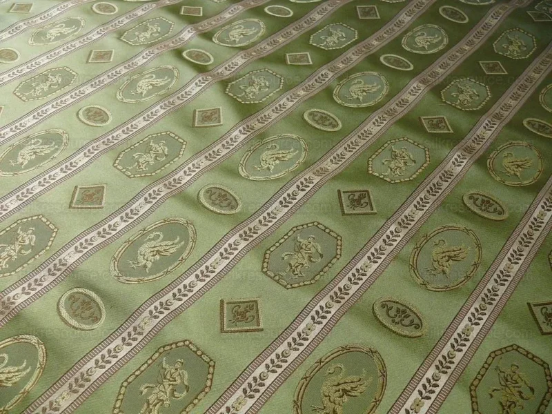 P1390480.jpg 1.625Yd Lee Jofa Le Cygne Stripe Neo Classic Leeda Swan "Vert" Green Silk MSRP USD 276Y