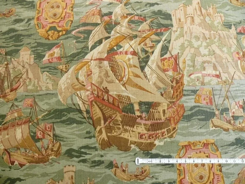 P1390535.jpg 1.375Y Lee Jofa Sixteenth Century Aegean Pacific Linen Print Bty MSRP USD 156/y