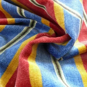 Lee Jofa Lino Rigato Velvet Linen Stripe - Red Blue Gold