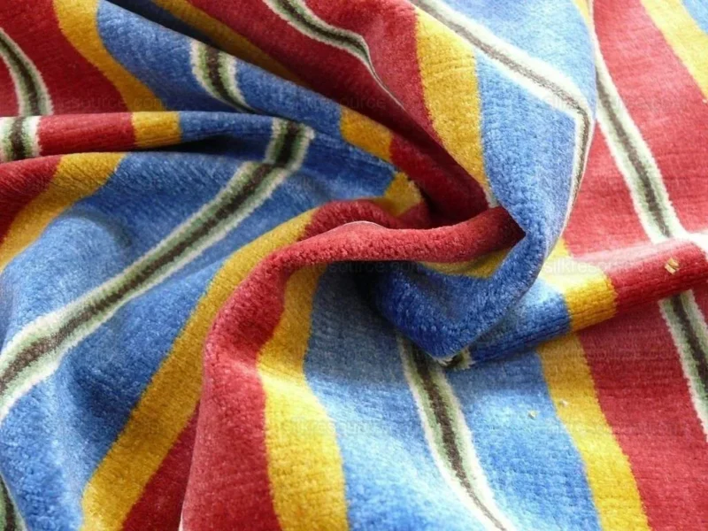 3.5+4.5Y LEE JOFA LINO RIGATO VELVET LINEN STRIPE RED BLUE GOLD