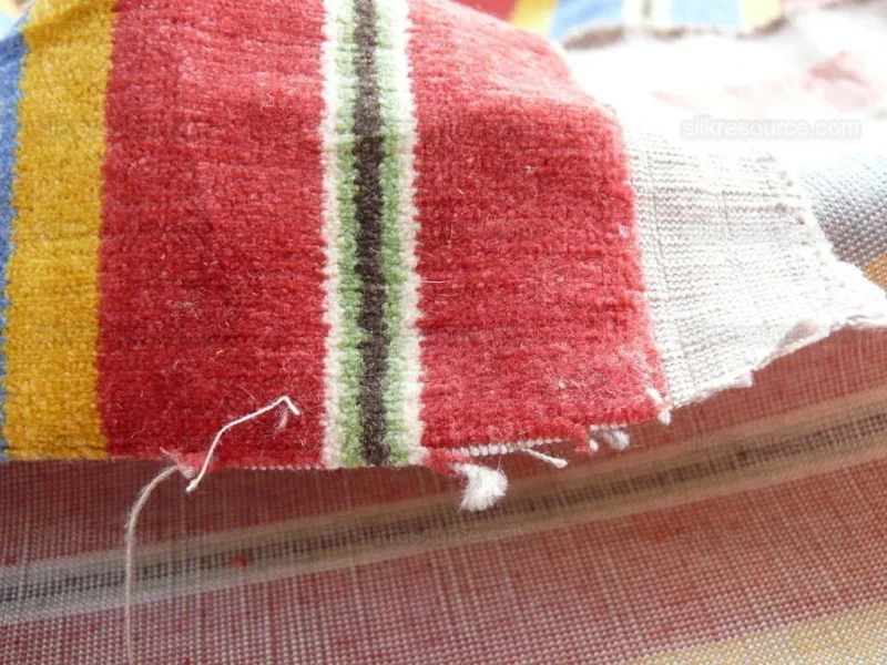 Lee Jofa Lino Rigato Velvet Linen Stripe - Red Blue Gold