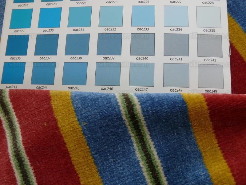 Lee Jofa Lino Rigato Velvet Linen Stripe - Red Blue Gold