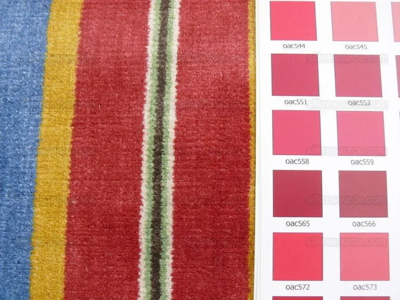 Lee Jofa Lino Rigato Velvet Linen Stripe - Red Blue Gold