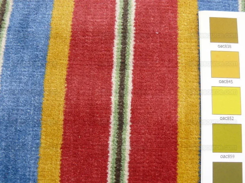 Lee Jofa Lino Rigato Velvet Linen Stripe - Red Blue Gold