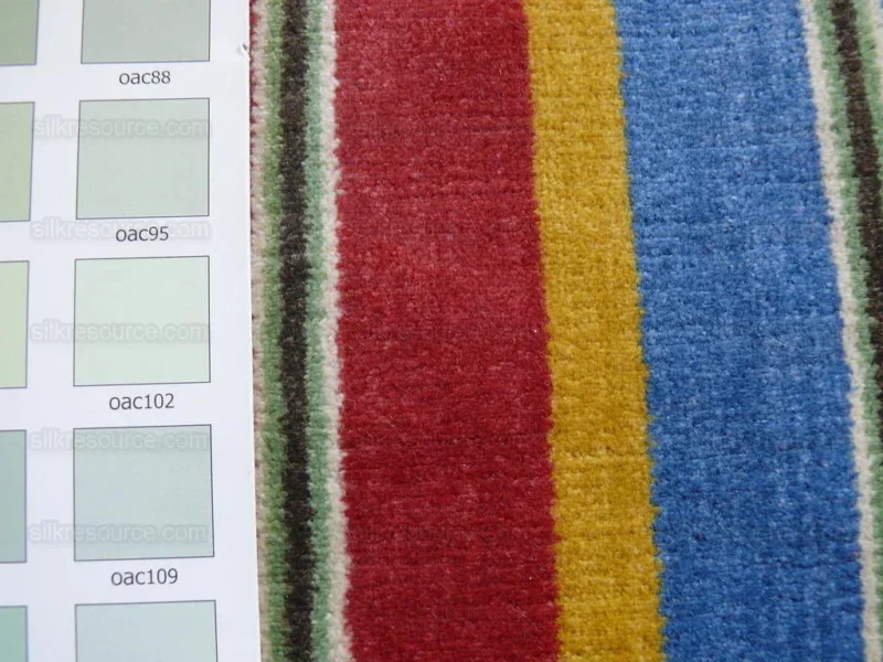 Lee Jofa Lino Rigato Velvet Linen Stripe - Red Blue Gold