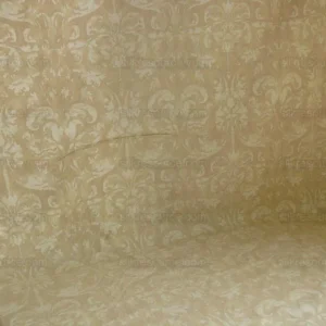 Peter Fasano Hand Printed Cotton Sandhurst Stried Damask Gold Cream Cotton Fortuny Style