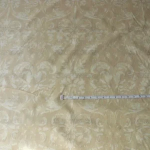 Peter Fasano Hand Printed Cotton Sandhurst Stried Damask Gold Cream Cotton Fortuny Style