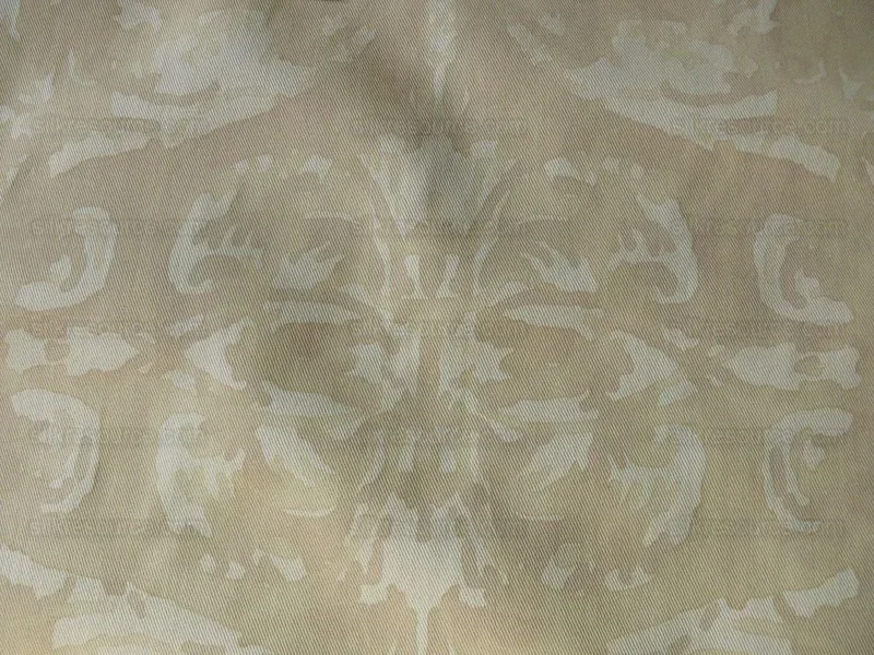 Peter Fasano Hand Printed Cotton Sandhurst Stried Damask Gold Cream Cotton Fortuny Style