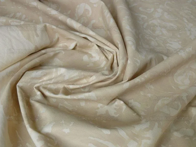 Peter Fasano Hand Printed Cotton Sandhurst Stried Damask Gold Cream Cotton Fortuny Style