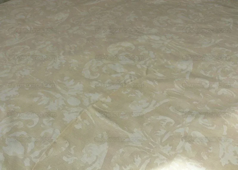 Peter Fasano Hand Printed Cotton Sandhurst Stried Damask Gold Cream Cotton Fortuny Style